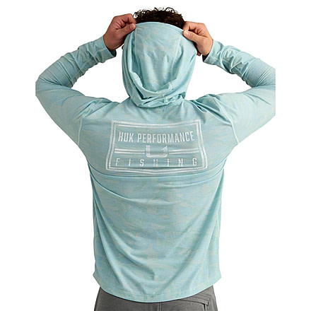Marolina DBA HUK Huk Drift Performance Hoodie Long Sleeve Shirt Heron Blue S, H1200734-395-S