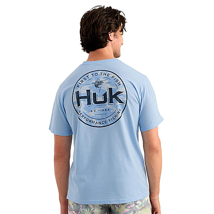 Marolina DBA HUK Huk Marlin Circle Short Sleeve Pocket Shirt Cerulean S, H1000594-423-S