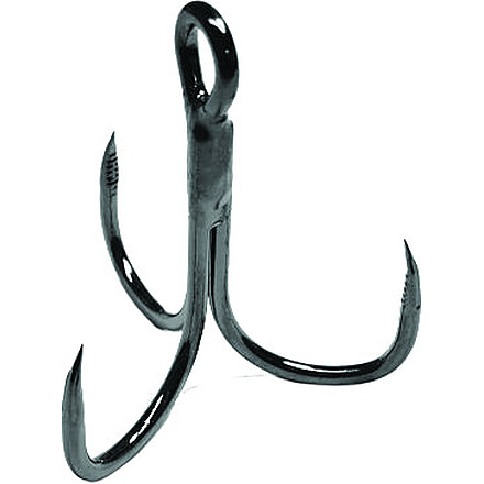 Maruto TREBLE 1/0-6 Grabber Hook, Semi Razor Point, 10X Treble, Black Nickel, Size 1/0, 6 Per Pack, Treble 1/0-6