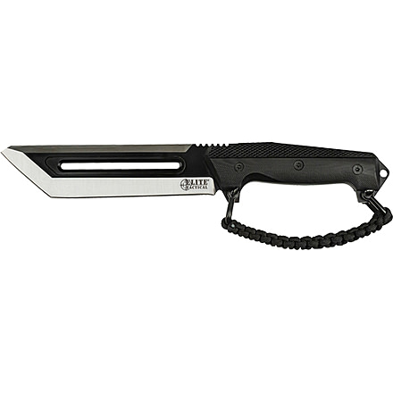 Elite Tactical The Rig Fixed Blade Knife, 6.5 in, Stainless Steel, Tanto, Black, ETFIX004BK