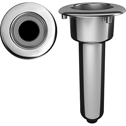 Mate Series Elite Screwless Stainless Steel 0 Rod &amp; Cup Holder - Drain - Round Top 72509