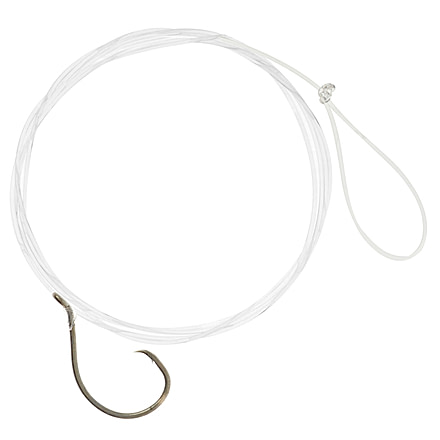 Matzuo 18in Fluorocarbon Circle Snell Hook, Black Chrome, Size 1/0, 213011-1/0