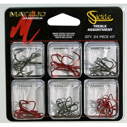 Matzuo 24pc Sickle Treble Hook Assortment 299909