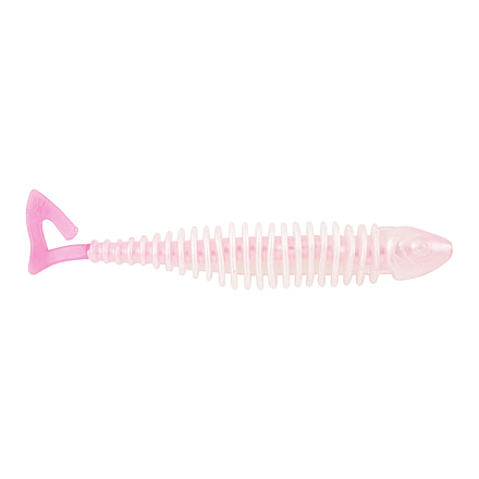 Matzuo Gaikotsu Ribbed Curl Tail 4" 8pk, Pearl Pink, MTZGKCT4.0PRLPNK