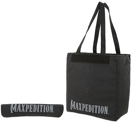 Maxpedition Roll Up Tote w/ 2 Maxpedition Logos, Black, 14in x 12in x 8in, TTEMXBLK