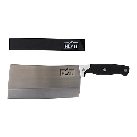 MEAT! Your Maker Cleaver Butcher Knife, 8 in, 3CR14 Steel, Cleaver Blade, Rubberized Handle, 1198588