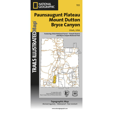 Media Paunsaugunt Plateau, Mount Dutton, Bryce Canyon Trail Map