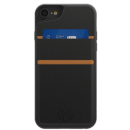 Mega Tiny iPhone 8/7/6S/6 Megaback Wallet, Black, Black, Leather, 1 Year Mfg Warranty, MEG-53897