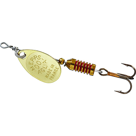 Mepps Aglia Ultra Lites In-Line Spinner, 1/18 oz, Single Hook, Gold Blade, B00 G