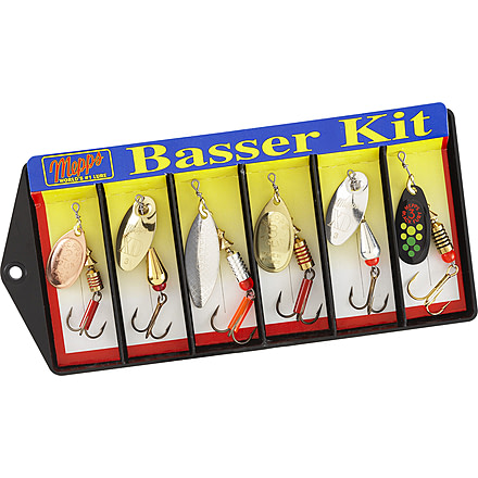 Mepps Basser Lure Kit, Assorted Plain Treble Hook, Single Hook, 6 per Pack, K2