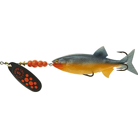 Mepps FL Black Fury Mino MX Flourescent 13/16 OZ fl red dot, BF5MX FL