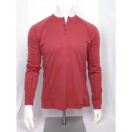 Merino+ 160 Henley - Men's-Stripe Firebrick-Large