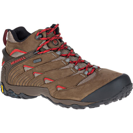 Merrell Chameleon 7 Mid Waterproof Hiking Boot - Mens-Boulder-Medium-8.5