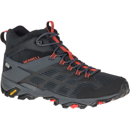Merrell Moab FST 2 Mid Waterproof Hiking Boots - Men's, Black/Granite, 10, Medium, J77511-10