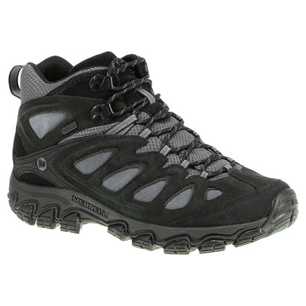Merrell Pulsate Mid Waterproof Hiking Boot - Mens-Black/Castlerock-Medium-7.5 US