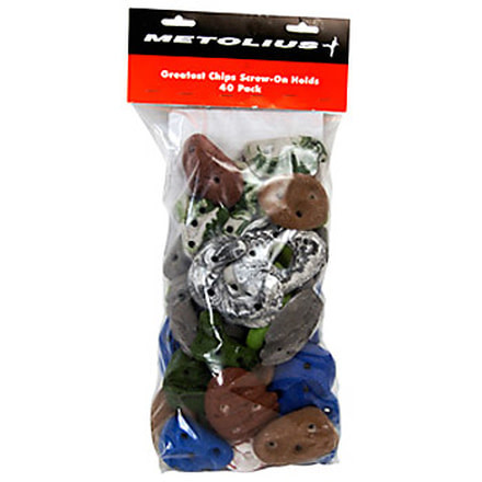 Metolius Greatest Chips Screw On Holds, 40 Pack, Assorted, CHIP040