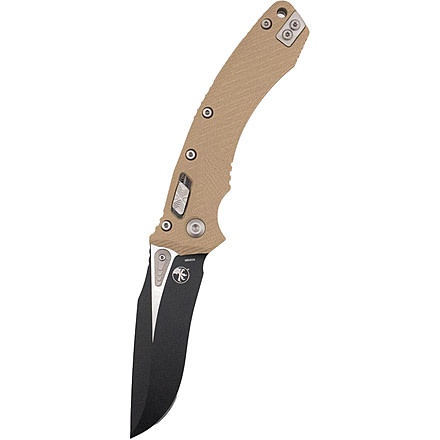 Microtech Amphibian Ram-Lok Black STD G-10 3.875in Folding Knife, Tan, 137RL-1FLGTTA