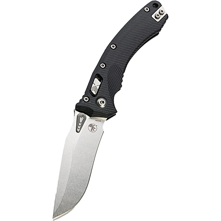 Microtech Amphibian Ram Lok STW STD Fluted 3.875in Folding Knife, Black, 137RL-10FLGTBK