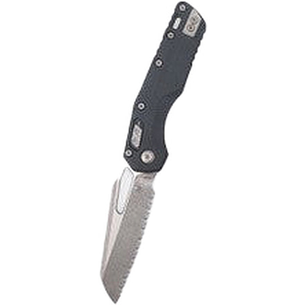 Microtech MSI S/E Apocalyptic Full Serrate Fluted G-10 3.88in Folding Knife, Black, 210-12APFLGTBK