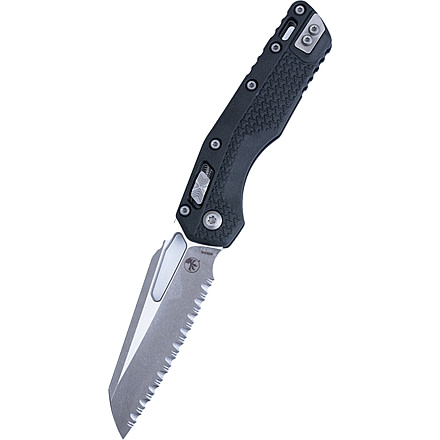 Microtech MSI S/E Tri-Grip Injection Molded Apocalyptic Full Serrate 3.88in Folding Knife, Black, 210T-12APPMBK