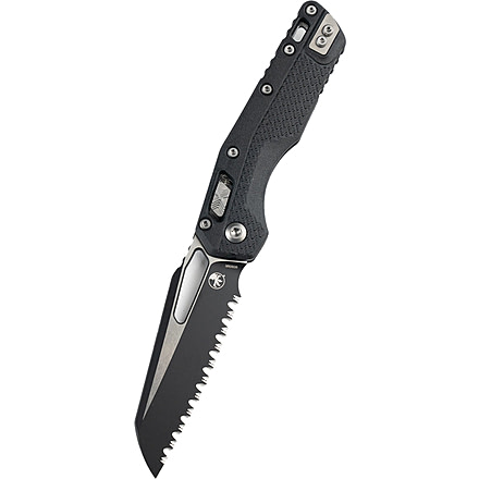 Microtech MSI S/E Tri-Grip Polymer Full Serrated 3.88in Folding Knife, Black, 210T-3PMBK