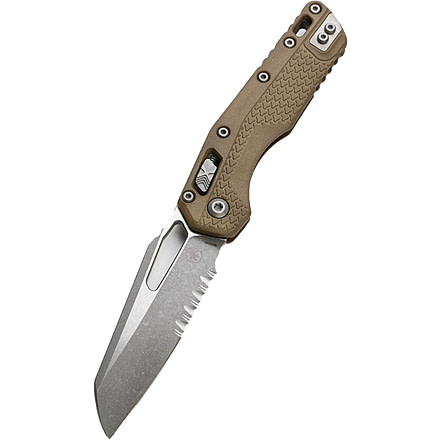 Microtech MSI S/E Tri-Grip Polymer Tactical Apocalyptic Standard 3.88in Folding Knife, Dark Earth, 210T-11APPMDE