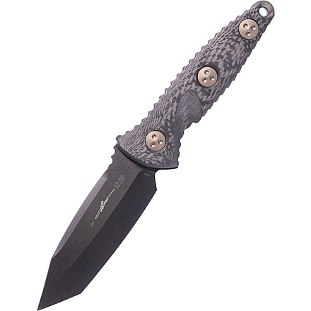 Microtech Socom Alpha Mini T/E Black DLC Carbon Fiber Signature Series 3.75in Fixed Knife, Black, 114M-1DLCCFS