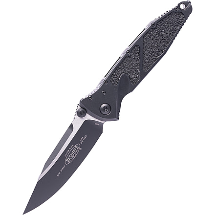 Microtech Socom Elite S/E-M Manual Drop Point Non-Serrated Tactical Standard 4in Folding Knife, Black, 160-1T