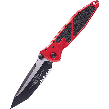 Microtech Socom Elite T/E-M Black P/S 4in Folding Knife, Red, 161-2RD