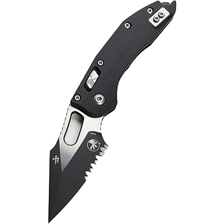 Microtech Stitch S/E Ram - Lok Black Painted Blade Fluted G-10 STD 3.71in Folsing Knife, Black, 169RL-2FLGTBK