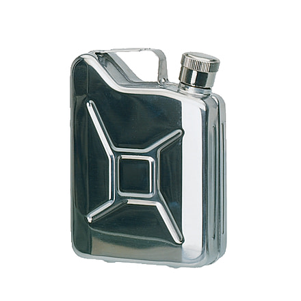 MIL-TEC Stainless Steel Jerry Can Flask, Silver, 14525000