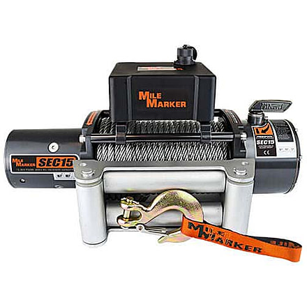 Mile Marker SEC15 Truck/SUV Winch with Strap, 15.000 lb Capacity, 76-50260W