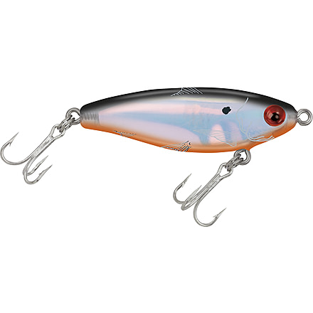 Mirrolure MirrOdine Mini Suspending Twitchbait, 2 1/4", 3/16 oz, 3-D Eyes, Black Back/Orange Belly/Silver, 14MR-808