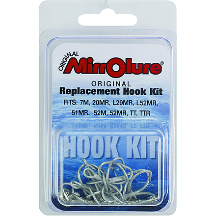 Mirrolure Replacement Hook Kit, Barbed, Treble, Perma Steel, Size 2, Hookkit-PS