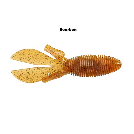 Missile Baits D Bomb 4.5in, beaver shaped bait with a ribbed body, flipping, punching, jig trailer, 6 baits per bag, Bourbon, MBDB45-BRBN