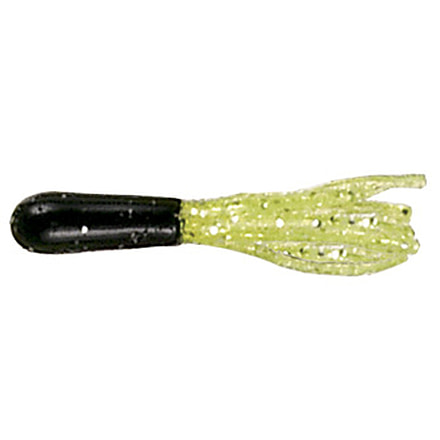 Mizmo Specs Crappie Tube, 1 1/2in, Black/Chartreuse Silver Glitter, 15/Pack, 11027