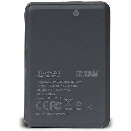 Mobile Warming 7.4v Powersheer Mini Battery 2250mAh & Cable, Black, MWCB74V02322