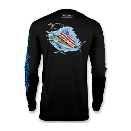 Mojo Sportswear Company Sailfish Flag Wireman X Shirt - Mens, Octopus Ink, 2XL Octopus Ink - 2XL - Sailfish Flag WRMN X