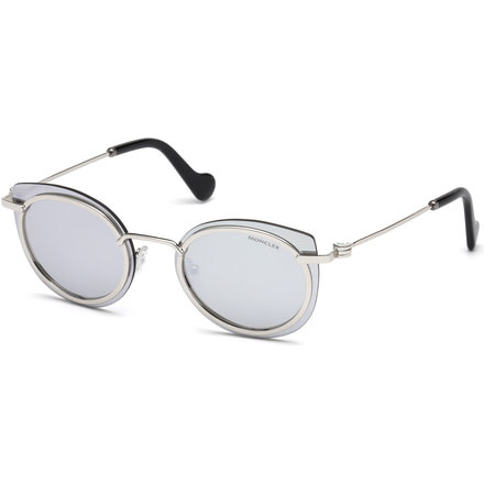 Moncler ML0017 Sunglasses - Shiny Palladium Frame Color, Smoke Mirror Lens Color