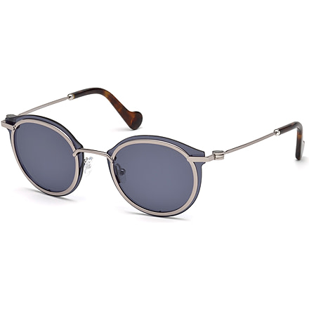 Moncler ML0018 Sunglasses - Shiny Light Ruthenium Frame Color, Blue Lens Color