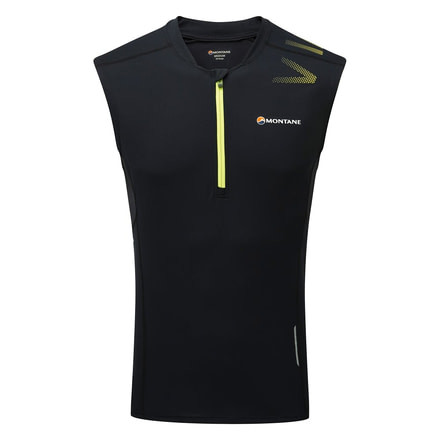 Montane Fang Zip Tank, Black, XS, MFAZTBLAA5