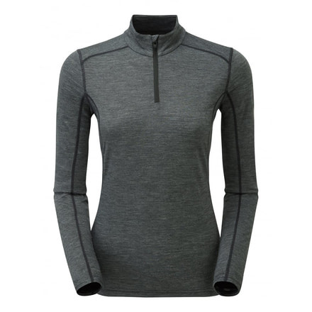Montane Fem Primino 140 Zip Neck, Black, UK8/US6/EUR34, FP1ZNBLAA4