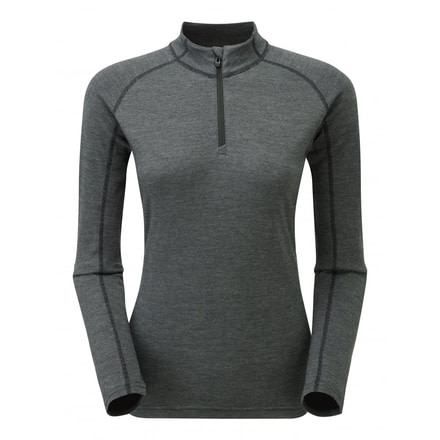 Montane Fem Primino 220 Zip Neck, Black, UK8/US6/EUR34 FP2ZNBLAA4