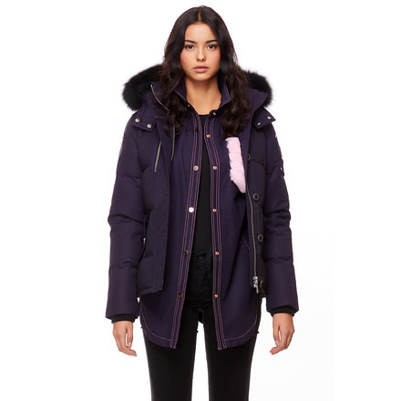 Moose Knuckles 3Q Jacket Women's, Abyss / Black Fur, L, MK2229L3Q-523-L