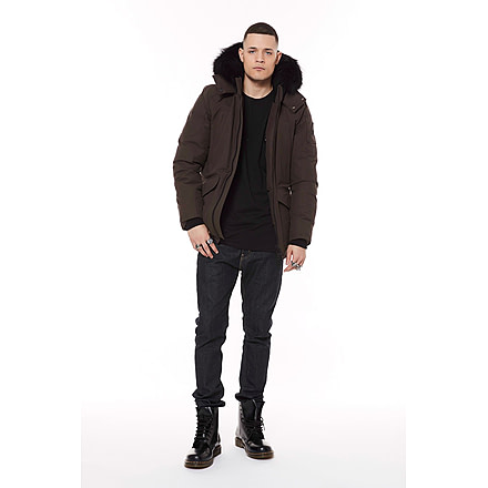 Moose Knuckles Pearson Down Jacket - Mens, Driftwood/Black Fox, Extra Large, MK8507-MJ-647-XL