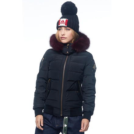 Moose Knuckles Seaforth Bomber - Womens, Black/Frost Fox Wine, Small, MK8545-LMWB-286-S