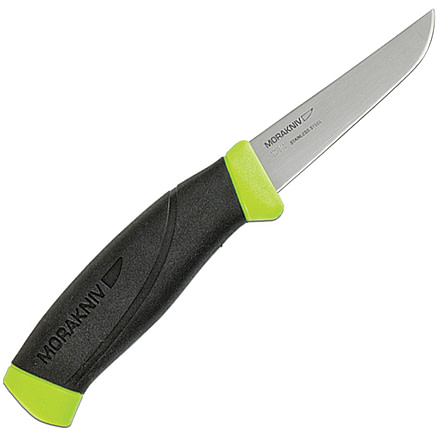 Mora Fishing Comfort Scaler 09 Fixed Blade Knife, SS PE Blade, Black/Lime Green Handle FT10586