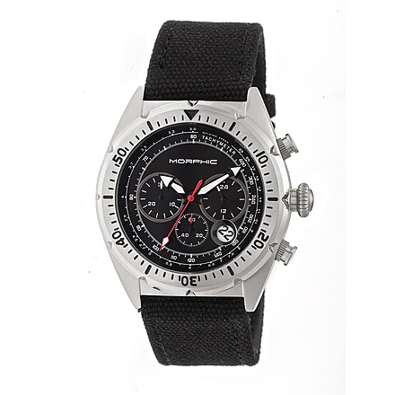 Morphic Mens M53 Series Leather-Band Watch, Black MPH5301