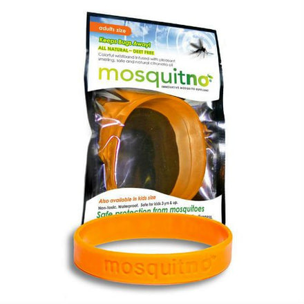 Mosquitno Mosquito Repellent Wristband, Orange, Orange, MOS-50008
