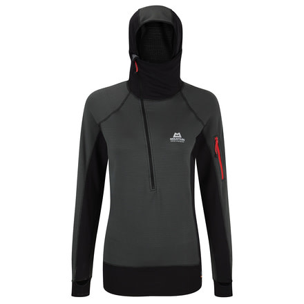 Mountain Equipment Eclipse Hooded Zip Tee - Womens-Shadow/Black-10